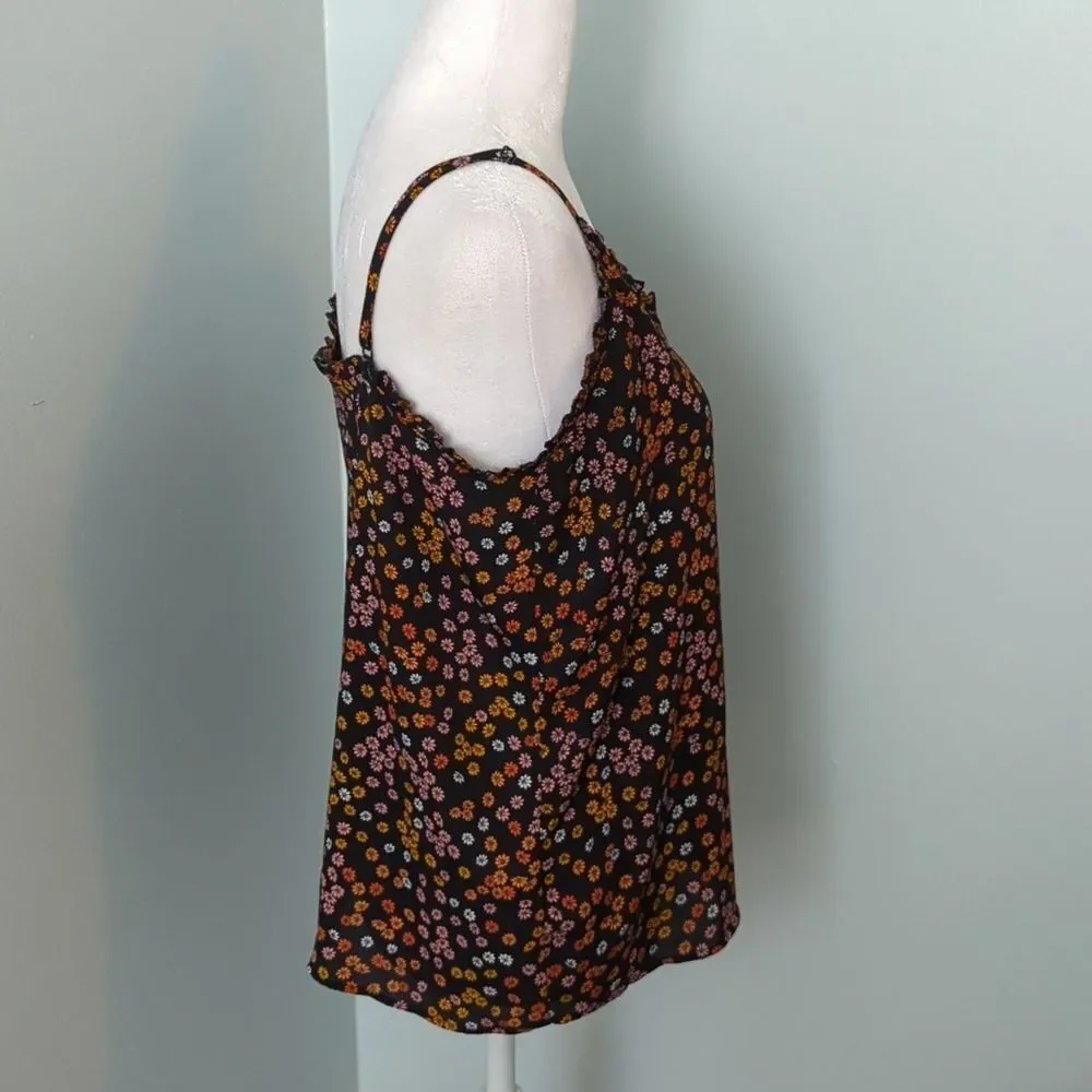 Loft Blue Daisy Floral Ruffle Cami Top - Picture 6 of 8